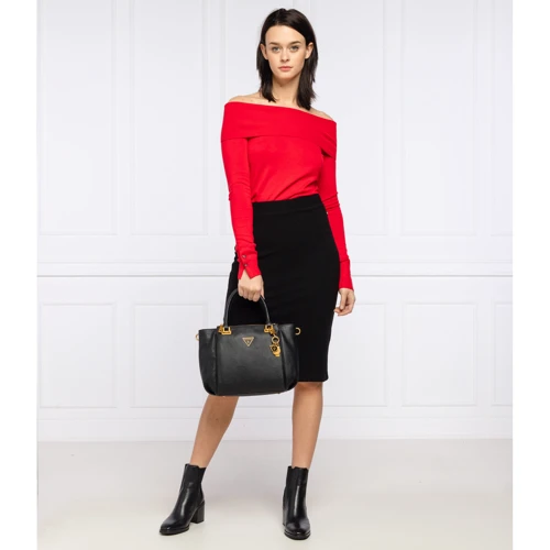 Женская сумка тоут Guess Destiny Status Satchel черная (HWVB7878060-BLA): Фактура Матовая, Зернистая