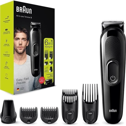 Машинка для стрижки (тример) Braun MGK3235: Кількість насадок 5