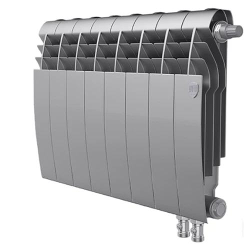 Радіатор із нижнім підключенням Royal Thermo BiLiner 350/Silver Satin VR - 8 секцій