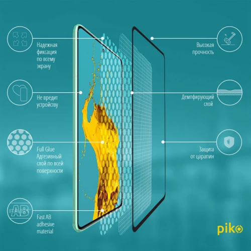 Аксесуар для смартфона Piko Tempered Glass Full Glue Black for Samsung A526 Galaxy A52: Тип захисне скло