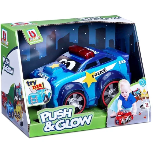 Игровая автомодель Bb Junior - полицейская машина, Push & Glow (16-89004)