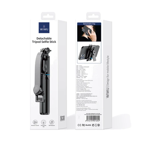 WIWU Detachable Tripod Selfie Stick Black (Wi-SE001) фото 6