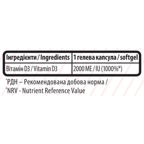 Sporter Vitamin D3 2000 ME Вітамін Д3 120 caps: Форма випуску капсули