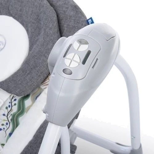 Качели El Camino Airy grey palm (ME 1047L): Дополнительные удобства Ремни безопасности, Изменение наклона, пульт ДУ, Звуковое сопровождение, дуга с игрушками