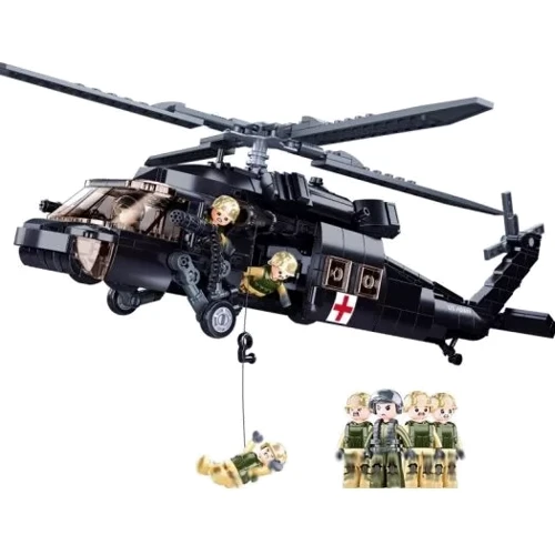 Конструктор Sluban Model Bricks Вертоліт Чорний яструб (M38-B1012)
