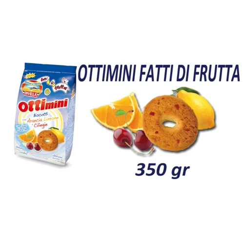 Печенье Divella Ottimini Fatti di Frutta 350 г (DLR12142): Вес нетто 350 г