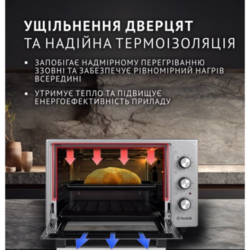 Электродуховка настольная PERFELLI TRIMO 48 GREY фото 5
