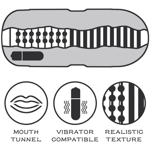 Мастурбатор с вибрацией LoveToy Sex In A Can Mouth Stamina Tunnel Vibrating