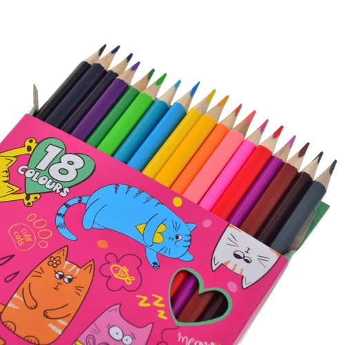 Карандаши Yes 18 цветов Lovely cats (290541): Тип Цветные