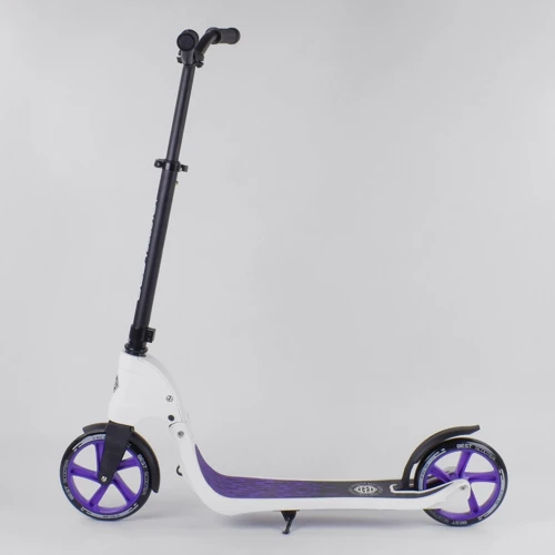 Самокат двоколісний Best Scooter c PU колесами, широким велосипедним кермом, новим затискачем керма Purple (98441): Матеріал коліс поліуретан