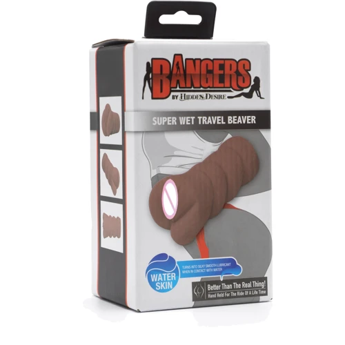 Реалистичный мастурбатор Hidden Desire Bangers Super Wet Travel Beaver, коричневый