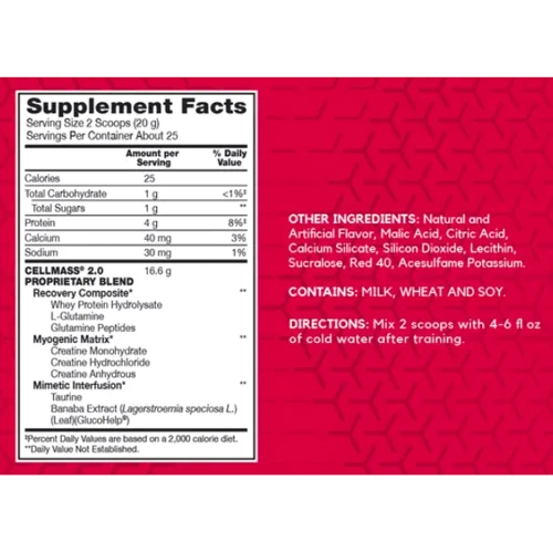 Послетренировочный комплекс BSN CellMass 2.0 495 g / 25 servings / Arctic Berry: Тип Комплекс после тренировки