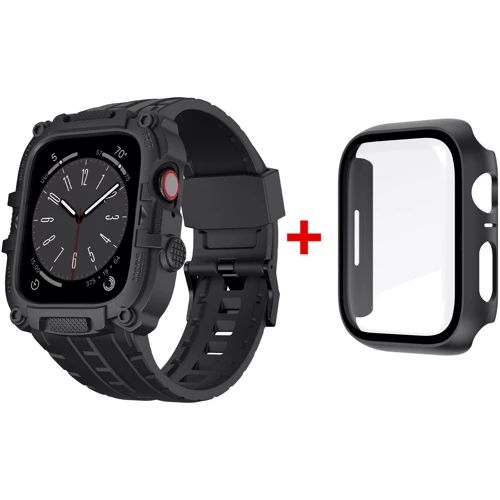 Аксессуар для Watch TPU Strap with Case Black (FLS181119) for Apple Watch 44/45/49mm Ultra: Совместимость Apple Watch 49mm, Apple Watch 45mm, Apple Watch 44mm