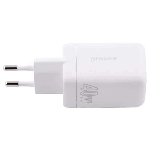 Зарядное устройство Proove Wall Charger 2xUSB-C Silicone Power 40W White: Кабель в комплекте отсутствует