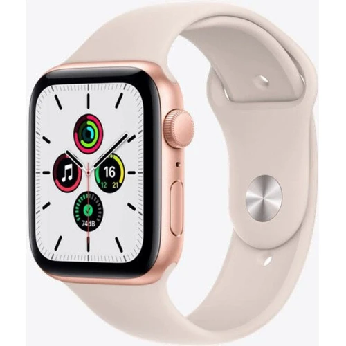 Apple Watch SE 44mm GPS Gold Aluminum Case with Starlight Sport Band (MKQ53)