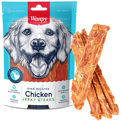 Лакомство для собак Wanpy Chicken Jerky Steaks филе куриное вяленое 100 г