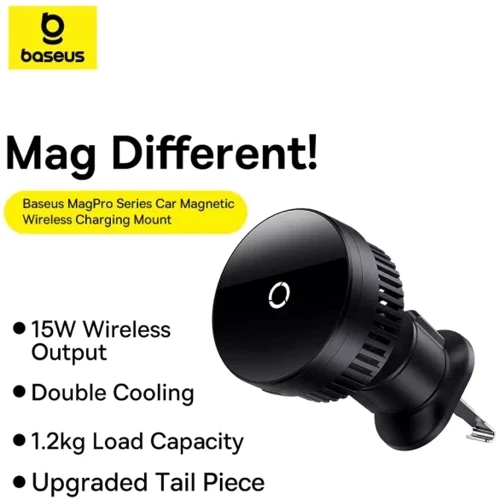Держатель Baseus Car Holder MagPro Series Magnetic Wireless Charg Car Air Vent 15W Black (C40164100121-00) фото 6