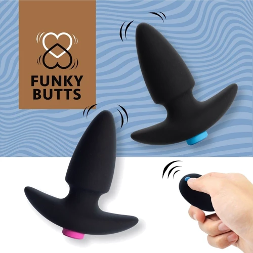 FeelzToys FunkyButts Remote Controlled Butt Plug - сет анальних пробок з вібрацією з дистанційним управлінням, 10,6х3,7 см