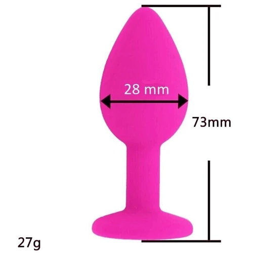 Силіконова анальна пробка з кристалом SKN-KSIL-07S (розмір S)