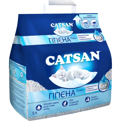 Наполнитель туалетов для кошек Catsan Hygiene plus 2.6 кг (5 л) (4008429008535)
