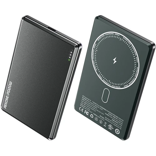 Зовнішній акумулятор WK Wekome Power Bank 5000mAh Ultra-Thin Magnetic Wireless 15W Green (WP-30)