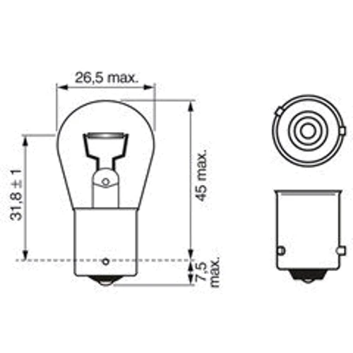 Галогенная автолампа Bosch PY21W Pure Light 12V 21W (1987301018) фото 2