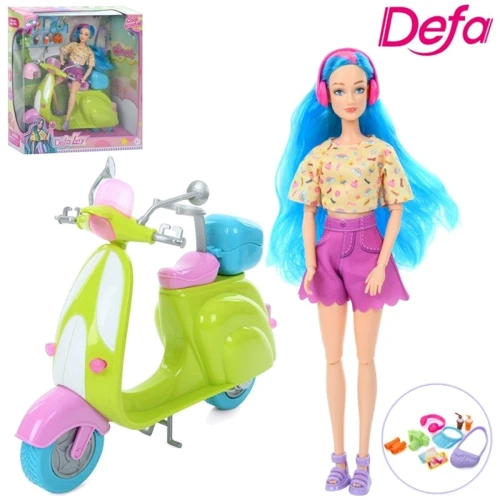 Кукла Defa Lucy шарнирная с мотоциклом и акссесуарами 29 см (8501)