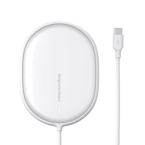 Зарядное устройство Baseus Wireless Charger MagSafe Light Magnetic 15W White (WXQJ-02) for iPhone 16 I 15 I 14 I 13 I 12 series