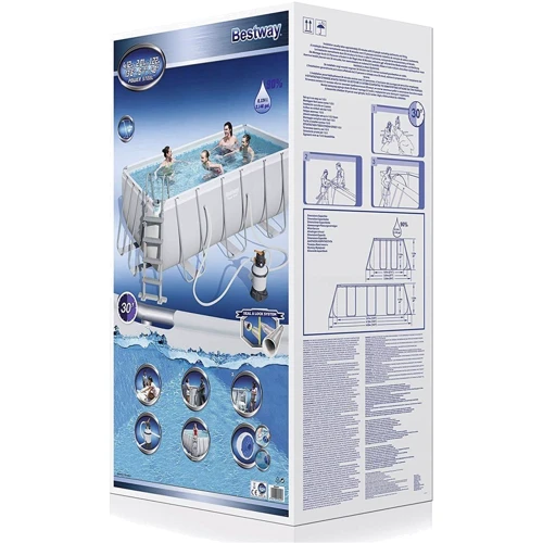 Каркасний басейн Bestway 56457, 412х201х122 см, 3 028 л/год (пісочний), з дозатором і сходами фото 2