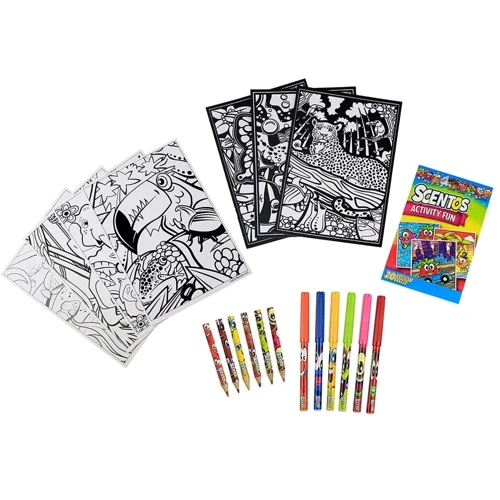 Ароматный набор для творчества Scentos – Забавные раскраски (маркеры, карандаши, раскраски) (42558)