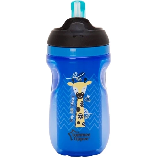 Термостакан с трубочкой Tommee Tippee 260 мл синий с жирафом (44702587-2)