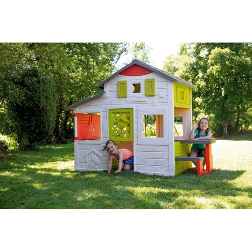 Домик Smoby для друзей с дверным звонком, столиком и оградой, 217x171x172 см, 3+: Производитель Smoby