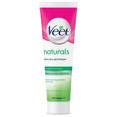 Veet Naturals Sensitive Крем для депіляції з олією виноградних кісточок для чутливої шкіри 100 ml: Призначення зволоження