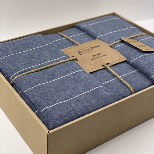 Комплект постільної білизни SoundSleep Stonewash Aura Mavi ранфорс євро синій (51725459)