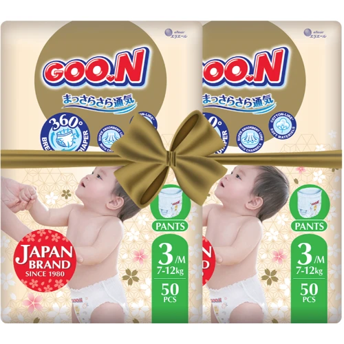 Трусики-підгузки Goo.N Premium Soft для дітей 7-12 kg розмір 3(M) унісекс 100 шт. (F1010101-156-2)