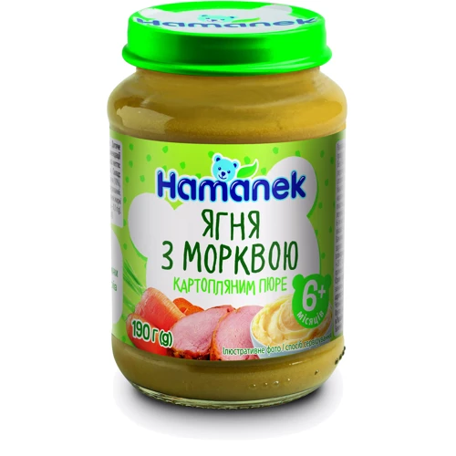 Пюре Hame Хаманек Ягненок с морковью и картофельным пюре 190 г (8595139795467)