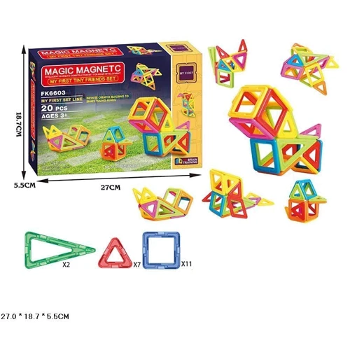 Магнитный конструктор Magic Magnetic, 20 деталей (FK6603): Количество деталей, шт. 20