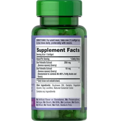 Puritan's Pride Saw Palmetto Extract Экстракт Со Пальметто 90 капсул: Форма выпуска Капсулы