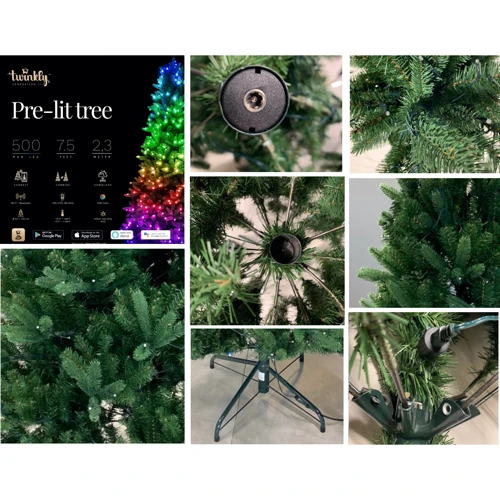 Smart LED Гирлянда Twinkly tree Strings RGB 500, Gen II, настроена на 2,3м елки, кабель зеленый фото 6