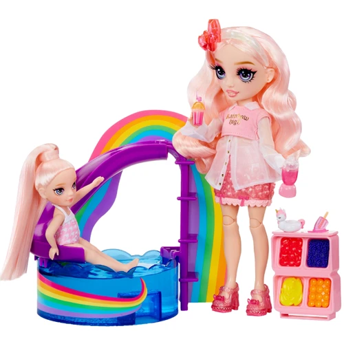 Игровой набор с куклой Rainbow High серии "Littles" – Радужный праздник в бассейне с аксессуарами (522249) фото 8