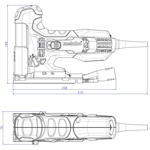 Електролобзик Metabo STE 100 Quick (601100500): Особливості Маятниковый ход, Подключение пылесоса, Регулировка оборотов