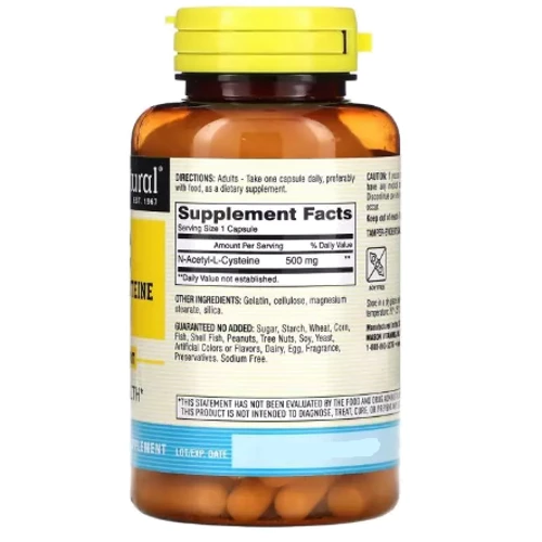 Mason Natural NAC N-Acetyl L-Cysteine N-ацетил L-цистеїн 500 мг 60 капсул: Тип L-цистеин