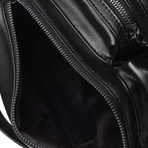 Мужская сумка мессенджер Ricco Grande черная (K16362-black): Материал Натуральная кожа