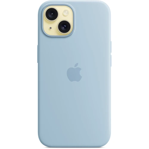 Чехол для iPhone Apple iPhone 15 Silicone Case with MagSafe - Light Blue (MWND3ZM/A): Материалы Силикон