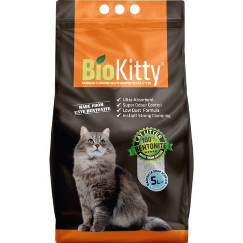 Наполнитель BioKitty Compact Size из белого бентонита (0.6-2.2 мм) Marseille Soap 5 л (BK.C.5.2.b)
