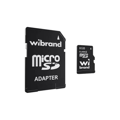 Карта пам'яті Wibrand 8Gb microSDHC Сlass 4 + adapter (WICDC4/8GB-A)