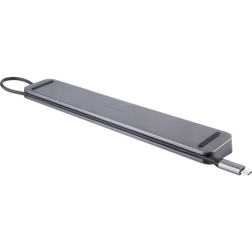 Адаптер REAL-EL Adapter USB-C to HDMI+VGA+3xUSB3.0+RJ45+3.5mm+SD/TF+USB-C+PD CQ-1000 Space Gray (EL123110005) фото 3