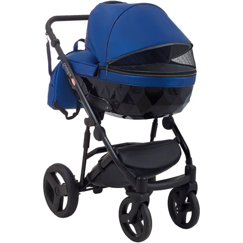 Коляска 2 в 1 Bair Crystal 100% кожа BC-27 темно-синий перламутр — черный (624448): Ширина шасси 58.5 см