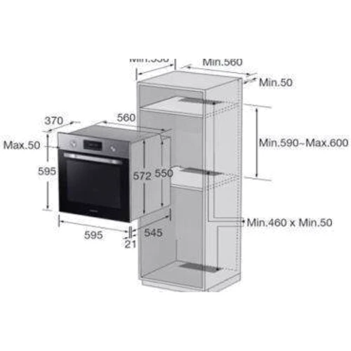 Духовой шкаф электрический Samsung NV66M3531BS: Функция СВЧ нет