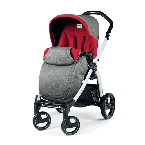 Коляска Peg-Perego прогулочная Book Plus 51 Красный с серым Белое шасси (PACK05-00000000003)